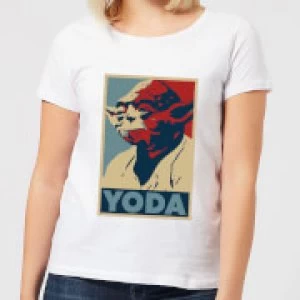 Star Wars Yoda Poster Womens T-Shirt - White - S