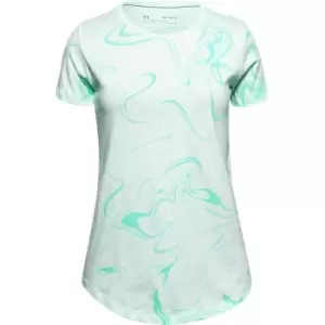 Under Armour Live Liquify Print T Shirt Junior Girls - Blue