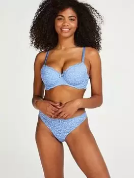 Hunkemoller HUNKEMOLLER Rose Thong, Blue Size XS Women