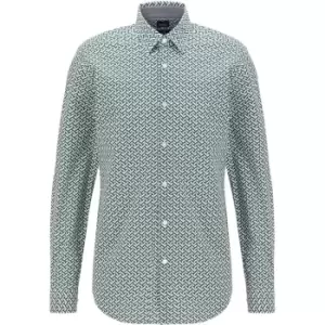 Boss Lukas Patterned Shirt Mens - Green