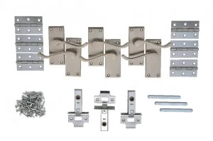 Wickes York Victorian Scroll Latch Door Handle Set - Satin Nickel 3 Pairs