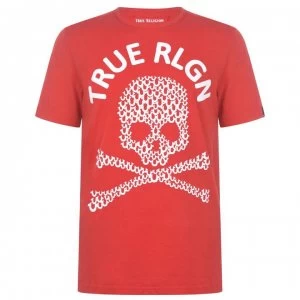 True Religion Textured Skull T Shirt - Red 1763