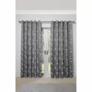 Emma Barclay Butterfly Meadow Eyelet Curtain 66 X 54 Silver