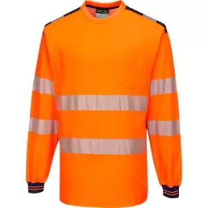 Portwest HiVisTex Pro Long Sleeved T Shirt Orange / Navy M