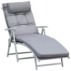 Outsunny Sun Lounger 84B-184V70GY Steel, Textilene, Fabric, Cotton Grey