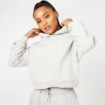 Jack Wills Cropped Overhead Hoodie - Grey Marl