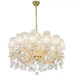 Kolarz Lighting - Kolarz MARIA LOUISE - Classic Crystal 18 Arm Chandelier Polished Gold, 18x E14