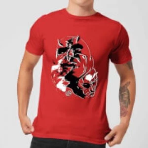 Marvel Knights Daredevil Layered Faces Mens T-Shirt - Red - L