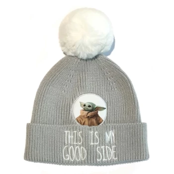 Mandalorian - Good Side Unisex Beanie Pom - Grey