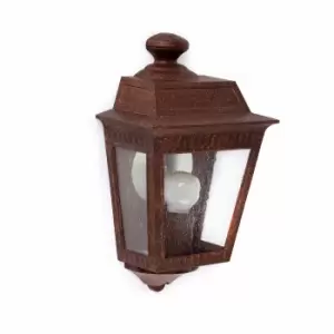 Argot 1 Light Outdoor Wall Lantern Rust Brown IP44, E27