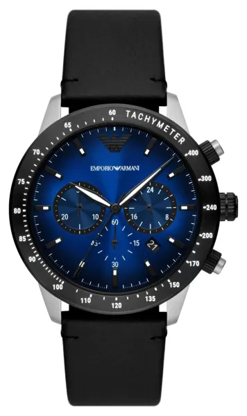 Emporio Armani AR11522 Mens Blue Chronograph Dial Black Watch