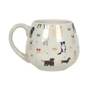 Dog Print Rounded Ceramic Mug