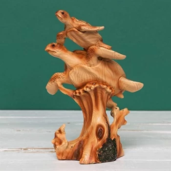 Naturecraft Wood Effect Resin Figurine - Turtles