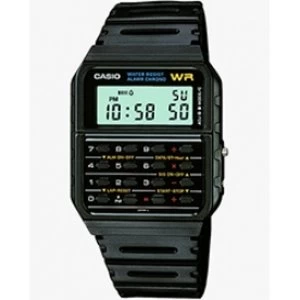 Casio Unisex Quartz Watch with Grey Dial Digital Display and Black Resin Strap CA-53W-1ER