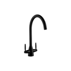 Tamara Twin Lever Matte Black Kitchen Tap