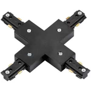 Commercial Track Lighting Cross X-Connector - 182 x 182mm - Black PC Rail System