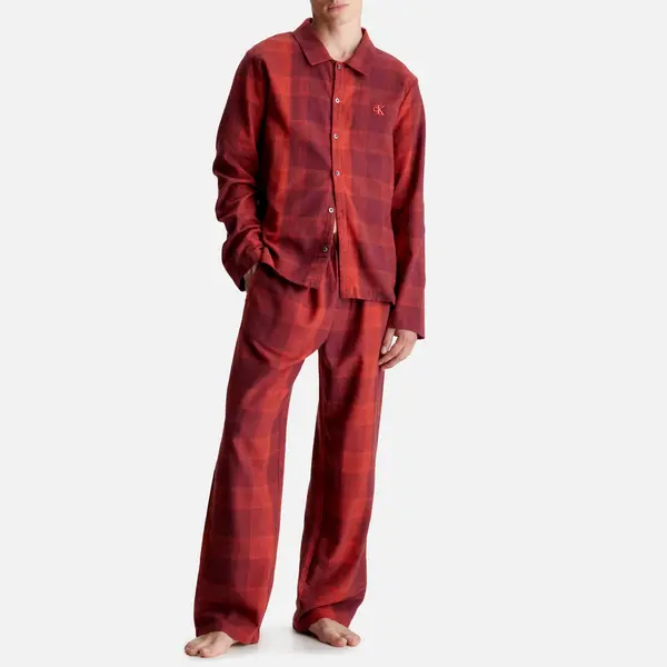 Calvin Klein Long Sleeved Cotton-Flannel Pyjama Set - L