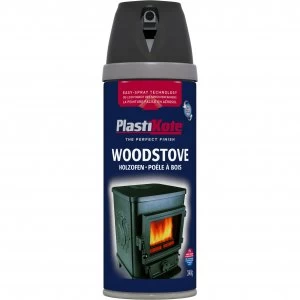 Plastikote Wood Stove Aerosol Spray Paint Black 400ml