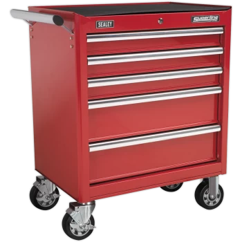 Sealey Superline Pro 5 Drawer Heavy Duty Roller Cabinet Red