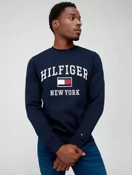 Tommy Hilfiger Modern Varsity Sweatshirt - Desert Sky Navy , Desert Sky Navy Size M Men