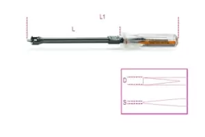 Beta Tools 1250 Screwholding Flat/Slotted Screwdriver 4 x 125mm 012500040