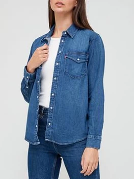 Levis Essential Western Denim Shirt - Blue Size XS, Women