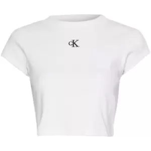 Calvin Klein Jeans CK RIB BABY TEE - White