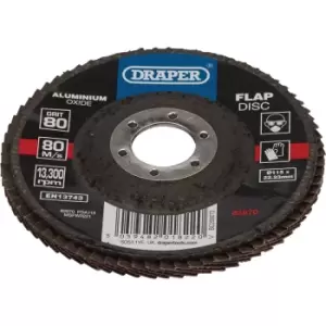 Draper Aluminium Oxide Flap Discs 115mm 80g Pack of 1