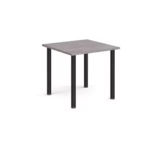 Rectangular Black radial leg meeting table 800mm x 800mm - grey oak