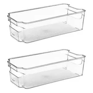 Set of 2 Fridge 5L Storage Boxes Clear