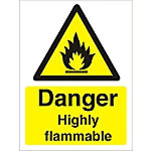 Warning Sign Highly Flammable Plastic 40 x 30 cm