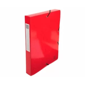 Iderama Elasticated Box File A4 40mm, 600gsm, Red, Pack of 8