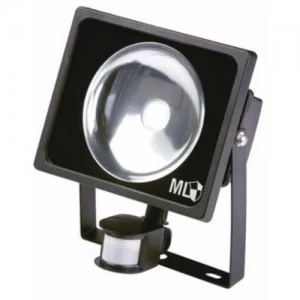 KnightsBridge Black LED Energy Saving Die-Cast Aluminium Floodlight With PIR Indoor Outdoor Lighting - 30 Watt