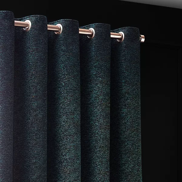 Galaxy Room Darkening Eyelet Curtains Emerald, Emerald / 229 x 229cm