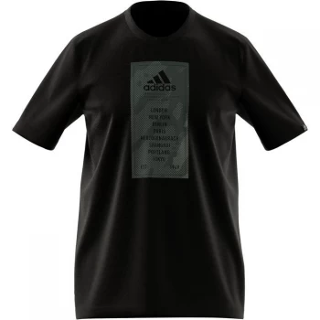 adidas QT T Shirt Mens - Black Tour