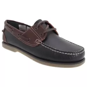 Dek Mens Moccasin Boat Shoes (7 UK) (Navy Blue/BrownA Leather)