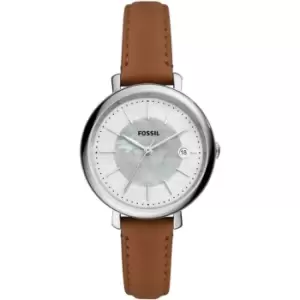 Fossil Ladies Fossil Jacqueline Brown Solar Watch ES5090 - Silver, MultiColour and Brown