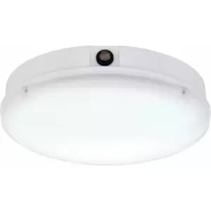 Gloss White IP65 Bulkhead Light - 18W cct smd LED Module - Photocell Sensor