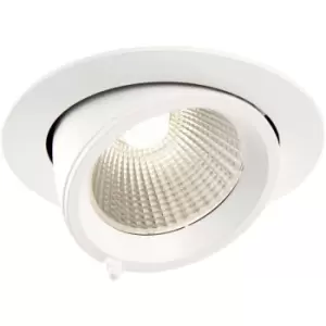 Fully Adjustable Recessed Ceiling Downlight - 30W Cool White LED - Matt White