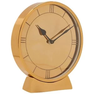 Premier Housewares Fifty Five South Kensington Townhouse Round Table Clock - Gold Finish