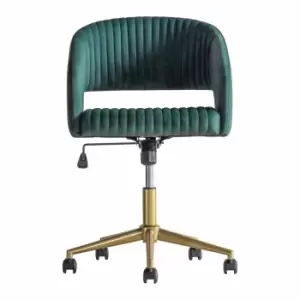 Crossland Grove Greenwich Swivel Chair Green Velvet