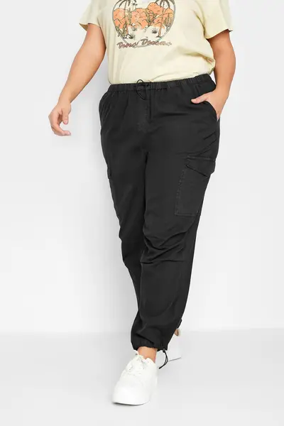 Yours Parachute Trousers Black