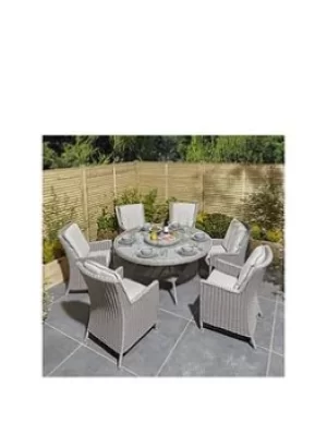 Rowlinson Prestbury 6 Seater Dining Set Natural Stone