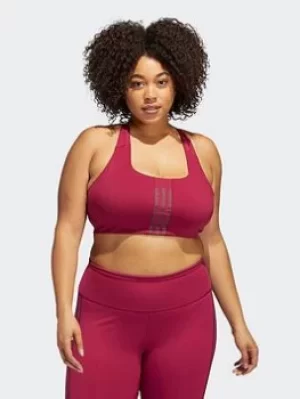 adidas Powerimpact Training Medium-support Bra (plus Size), Pink, Size 1X, Women