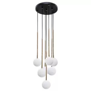 Ali Cluster Pendant Ceiling Light, Black, 7x G9