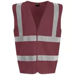 PRO RTX High Visibility Unisex Waistcoat (3XL) (Maroon) - Maroon