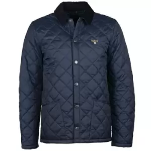 Barbour Mens Crested Liddesdale Quilted Jacket Navy/Ivy Tartan XXL