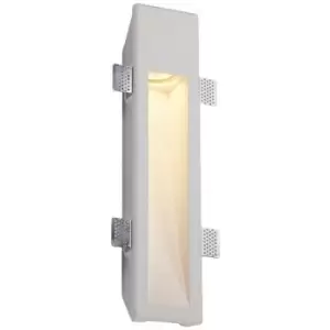 Large Recessed Wall Lamp, 1 x GU10, White Paintable Gypsum, Cut Out: L: 453mmxW: 103mm - Luminosa Lighting