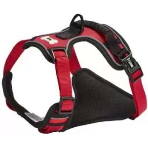 Bunty Soft Padded Comfortable Fabric Dog Puppy Pet Adjustable Outdoor Harness - Red - Medium