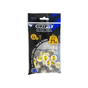 15mm Plasterboard Fixing - 25 Pack (Yellow)